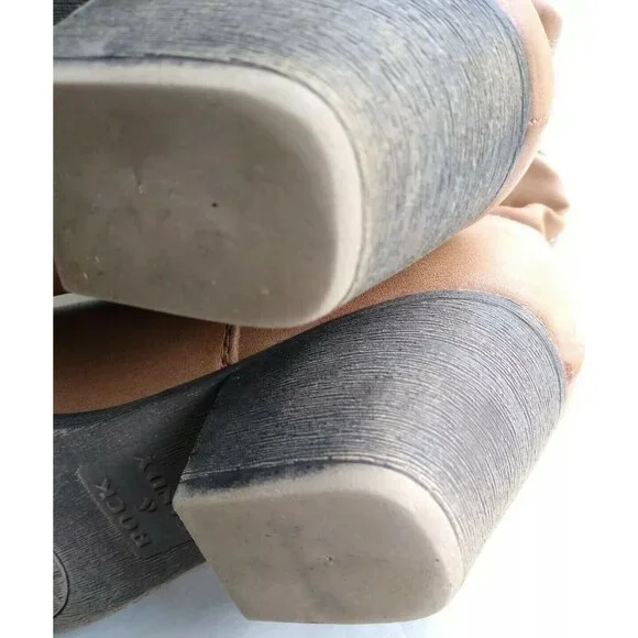 Rock & Candy Zigi Silas Womens Brown Vegan Zip Ankle Booties Heels Boots Sz 10 - Picture 7 of 9